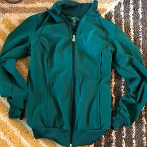 Forest Green Cherokee Infinity Scrub Jacket, XS